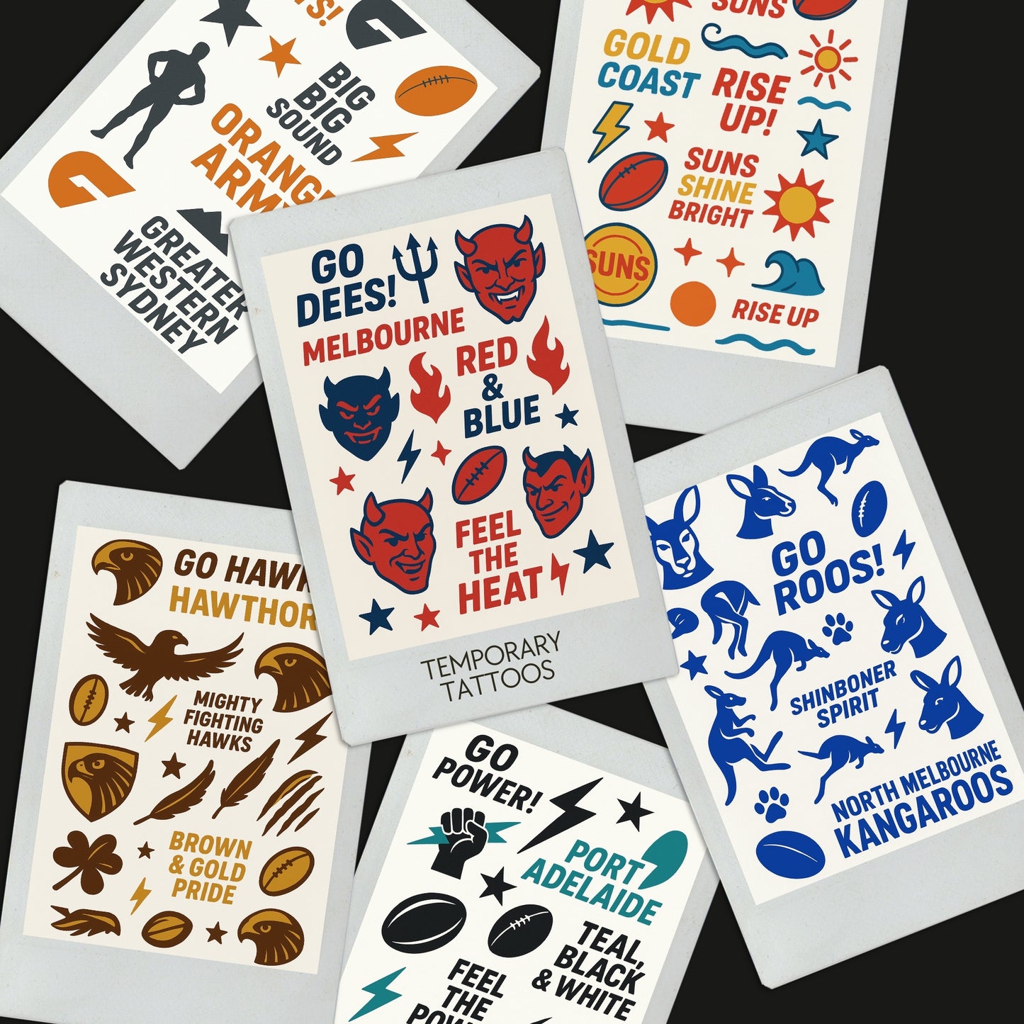 AFL Football Teams Temporary Tattoos A6