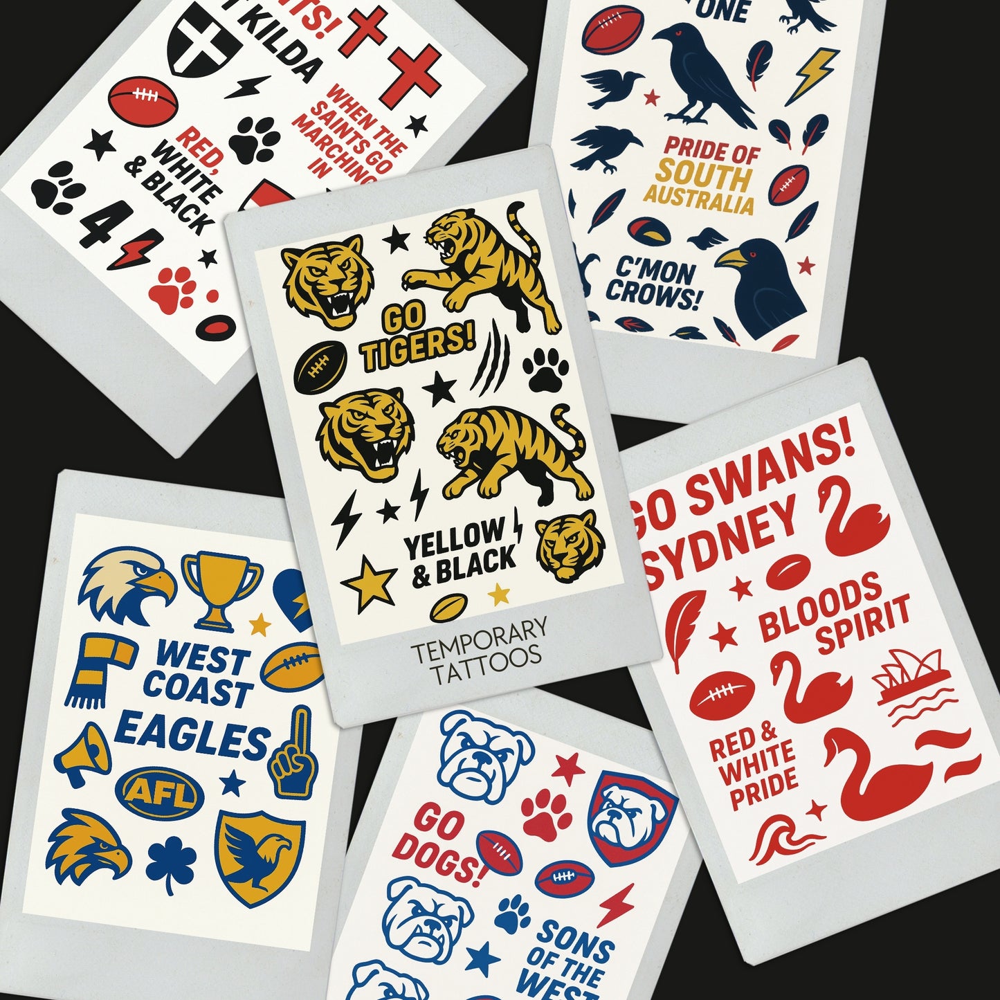 AFL Football Teams Temporary Tattoos A6