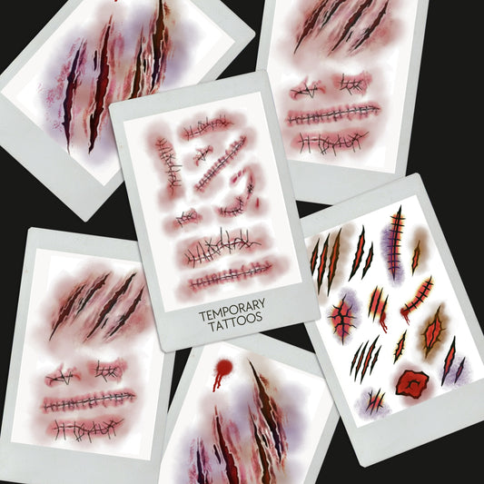Halloween/ Scars/ Stitches Temporary Tattoos A6