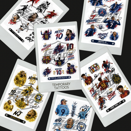 A5 Soccer Star Temporary Tattoos