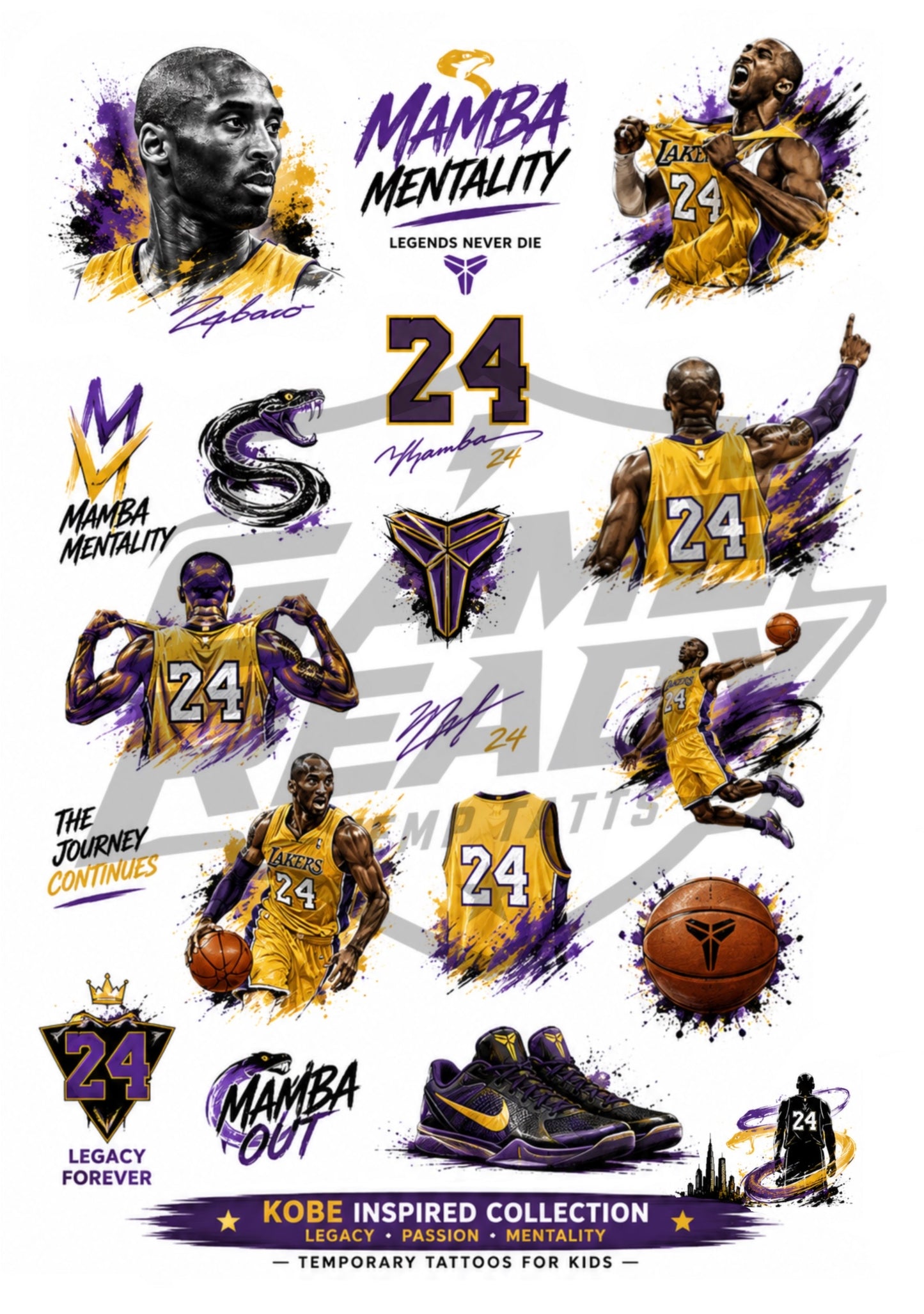 A5 Basketball Superstar Temporary Tattoos