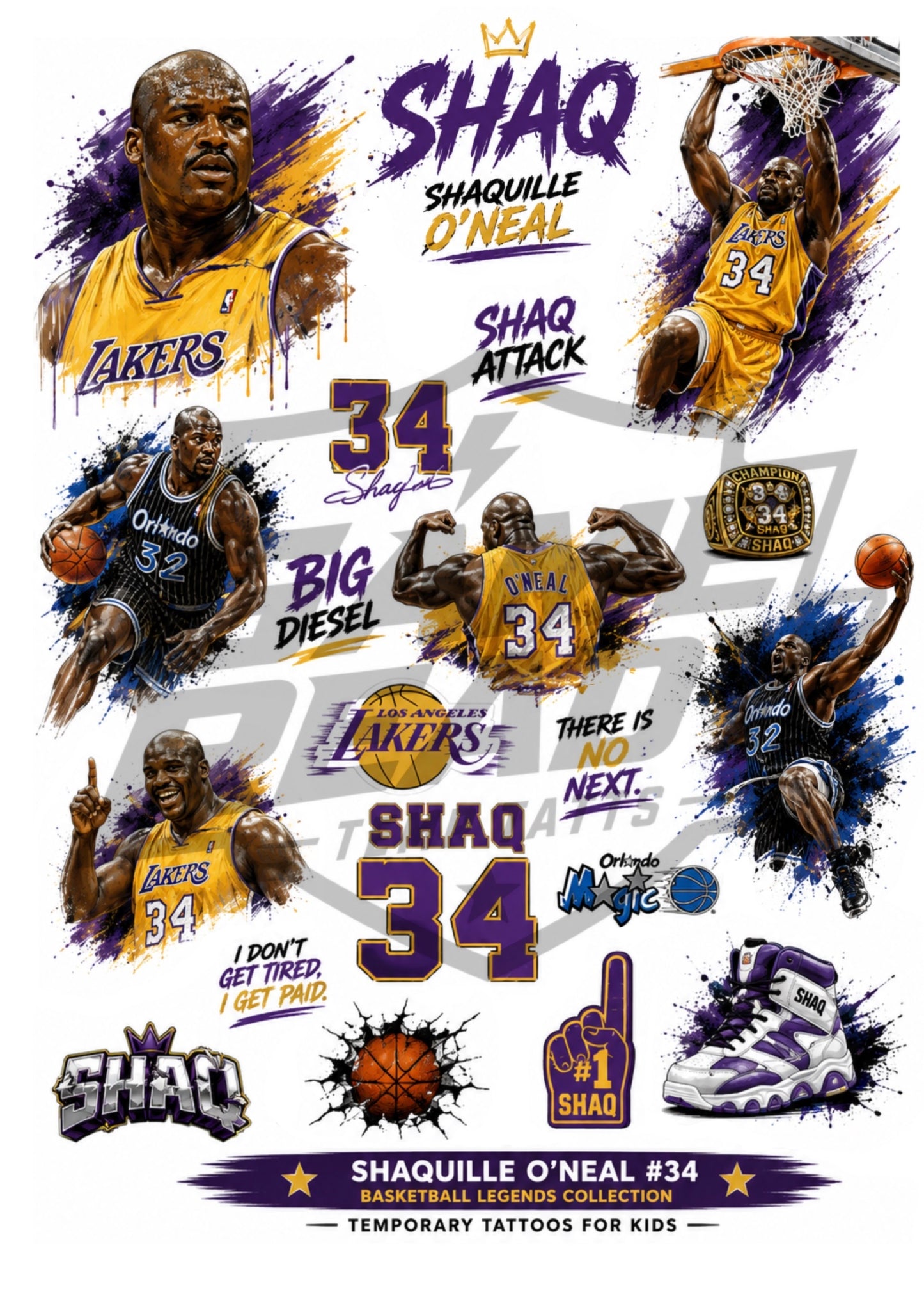 A5 Basketball Superstar Temporary Tattoos