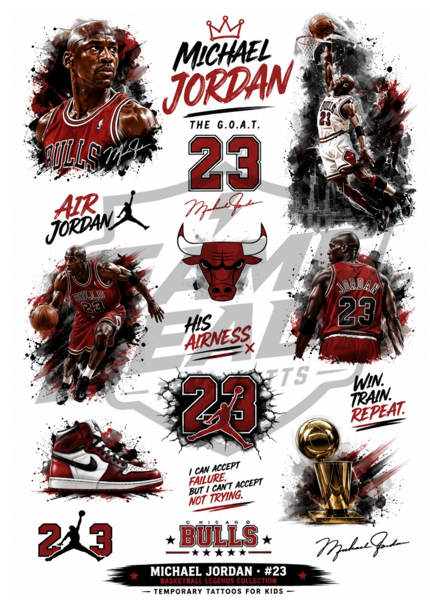 A5 Basketball Superstar Temporary Tattoos