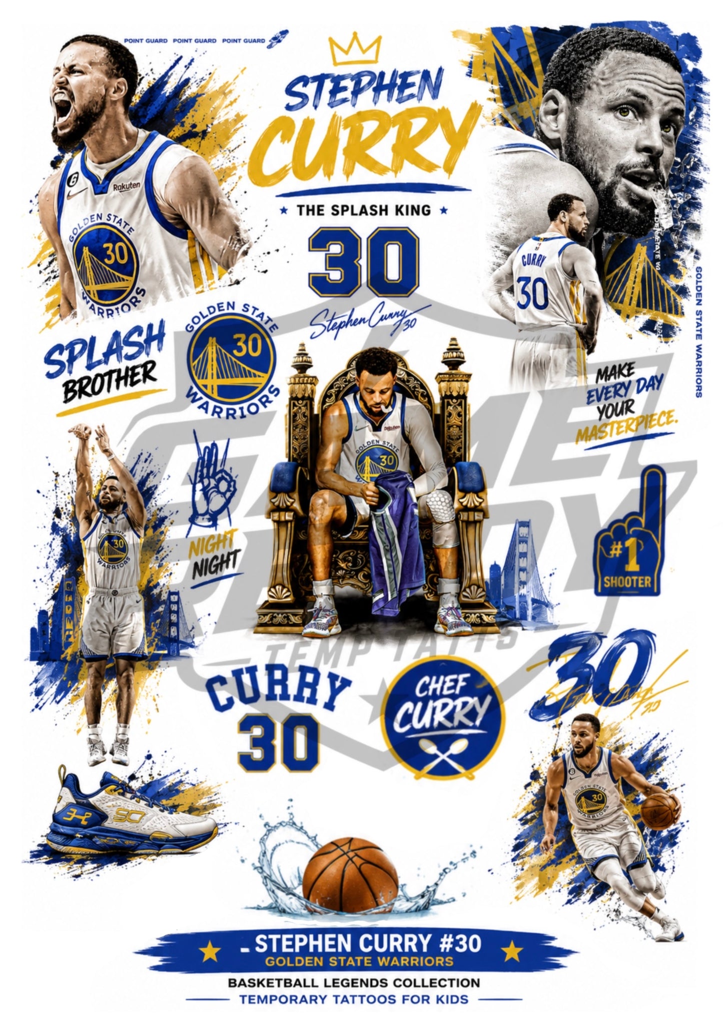A5 Basketball Superstar Temporary Tattoos