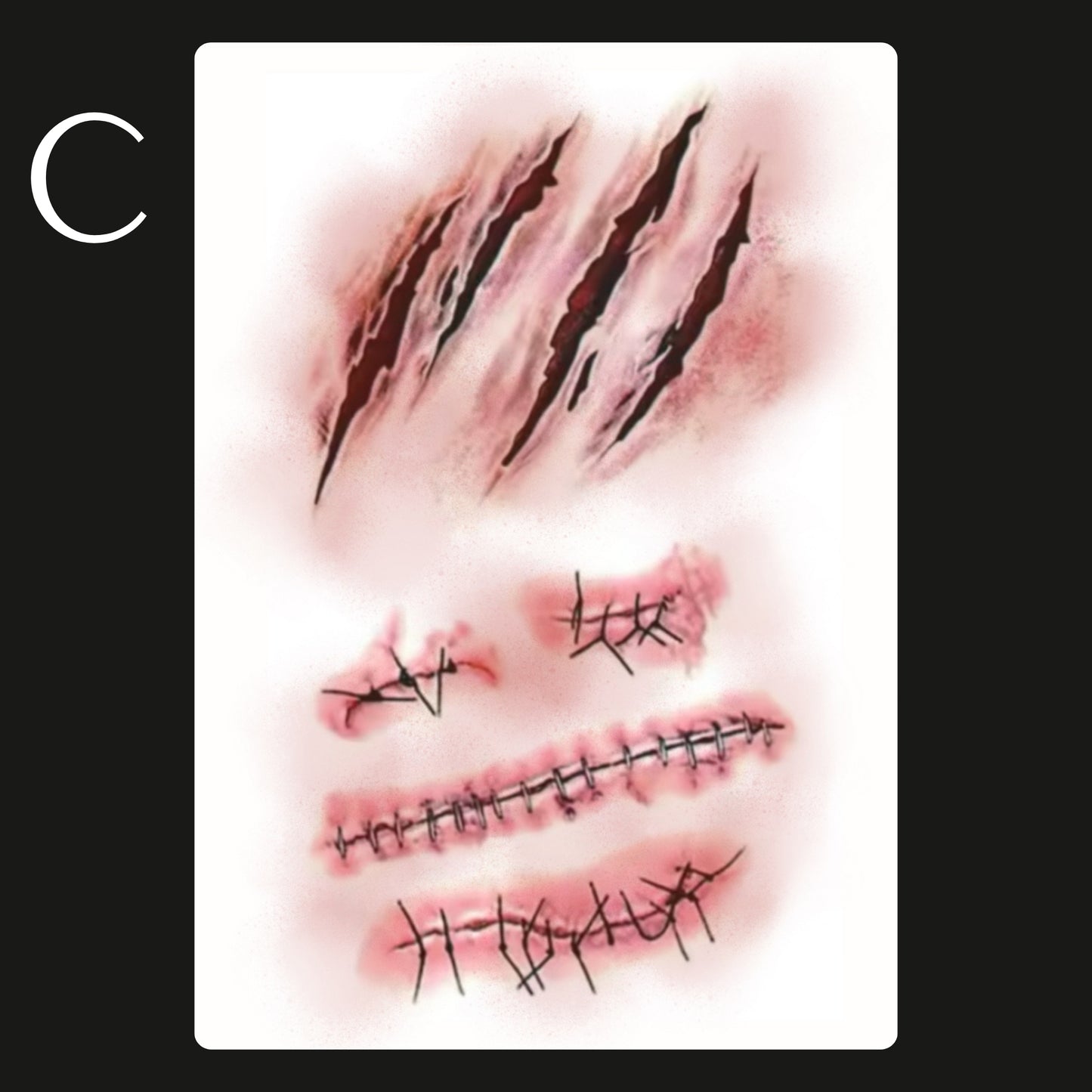 Halloween/ Scars/ Stitches Temporary Tattoos A6