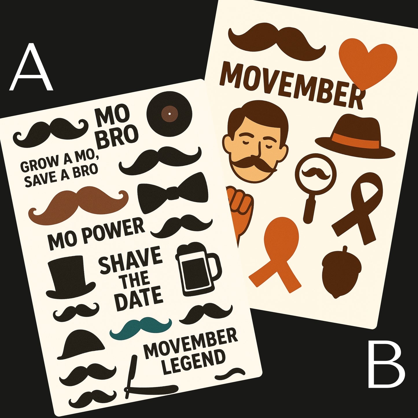 Movember Temporary Tattoos A6