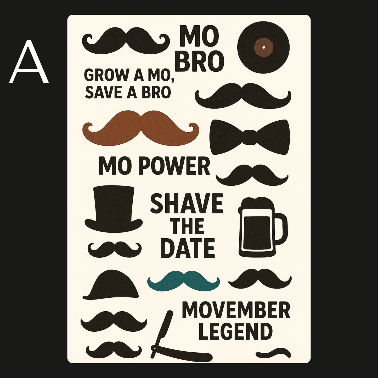 Movember Temporary Tattoos A6