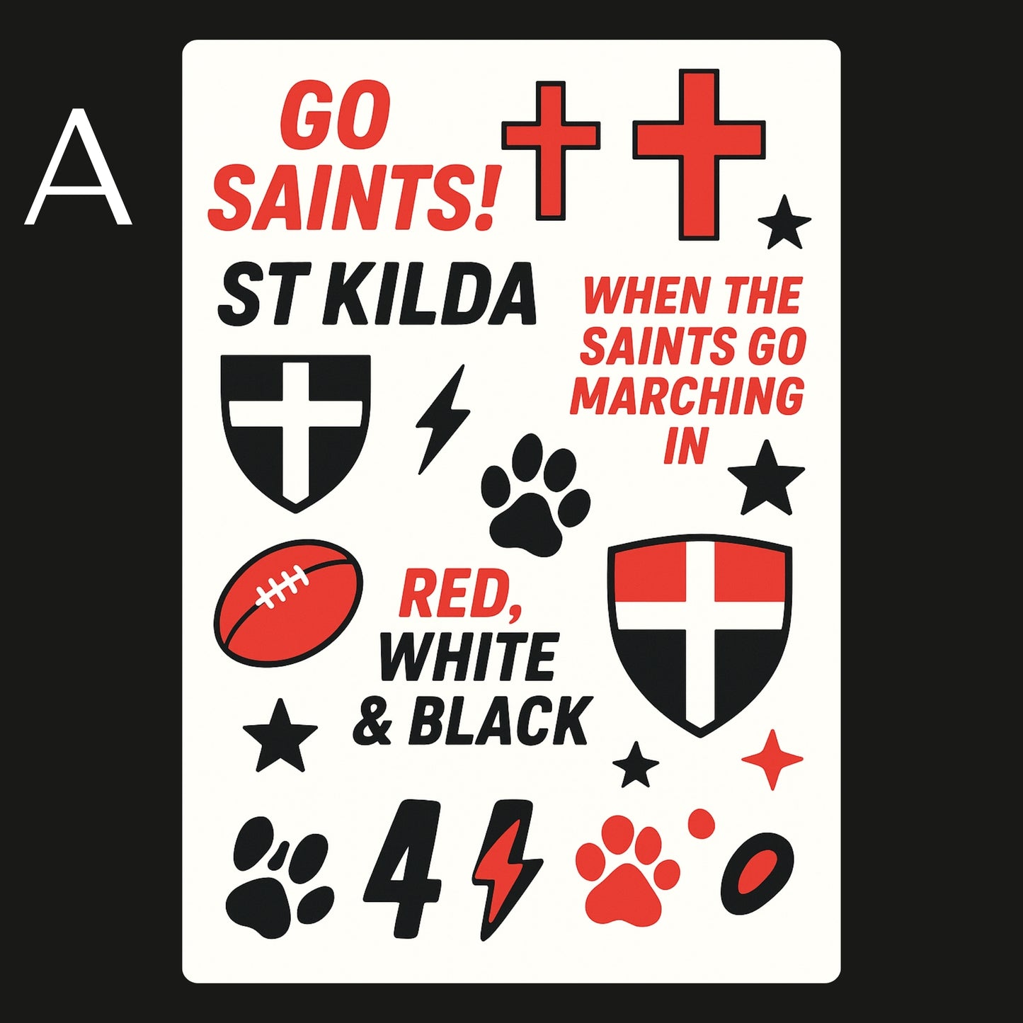 AFL Football Teams Temporary Tattoos A6